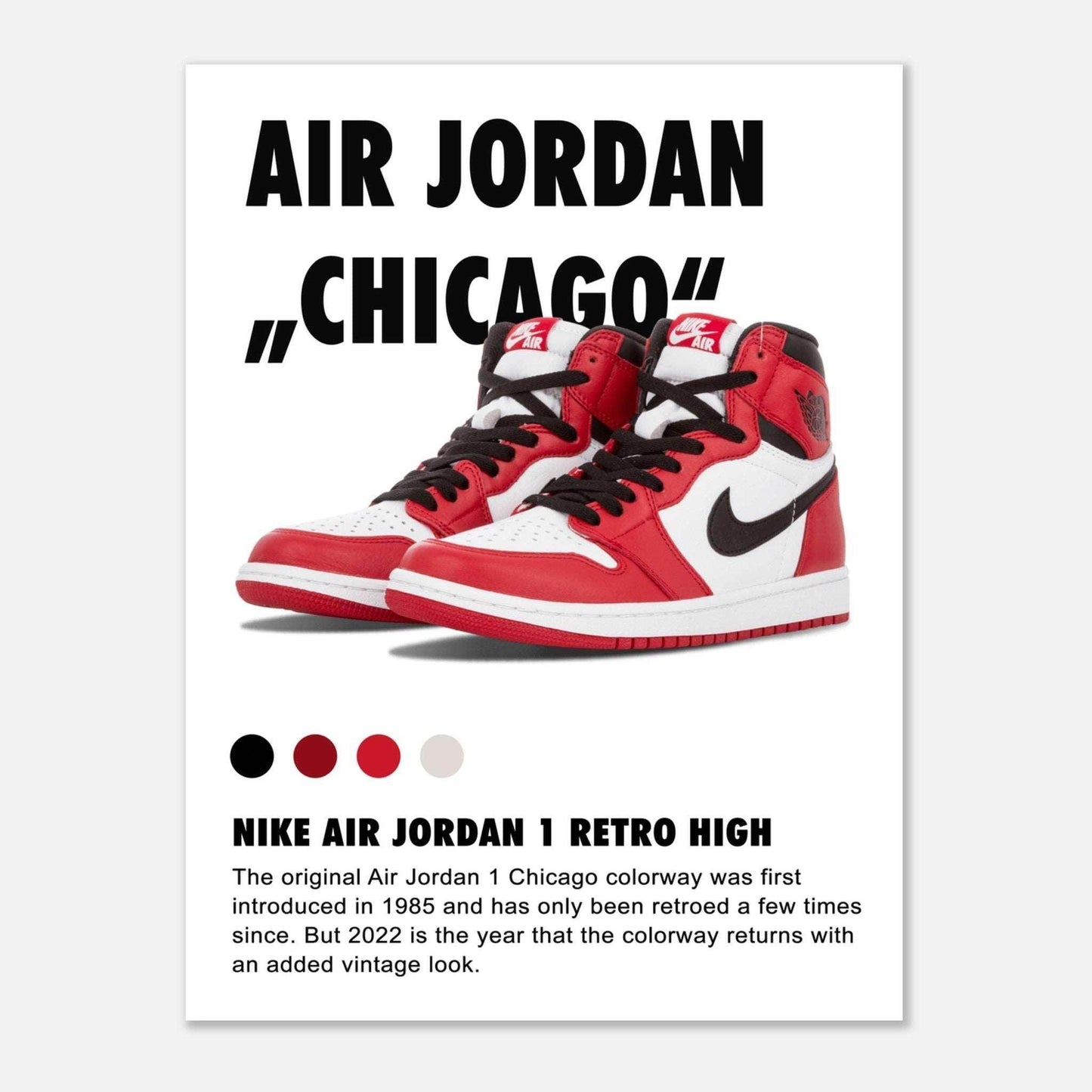 Nike Air Jordan Chicago 1 Retro HIGH -Poster - Go4Posters