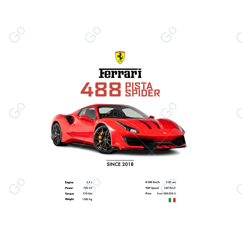 Ferrari 488 Pista Spider - Go4Posters