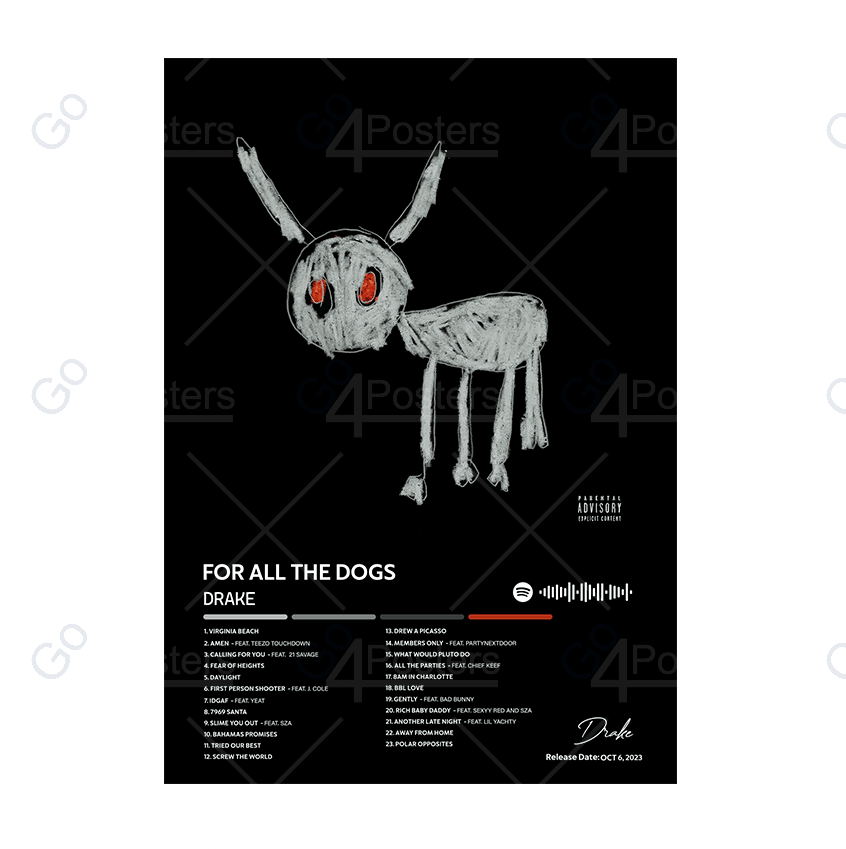 Drake - Drake For All The Dogs Album Poster - Go4Posters