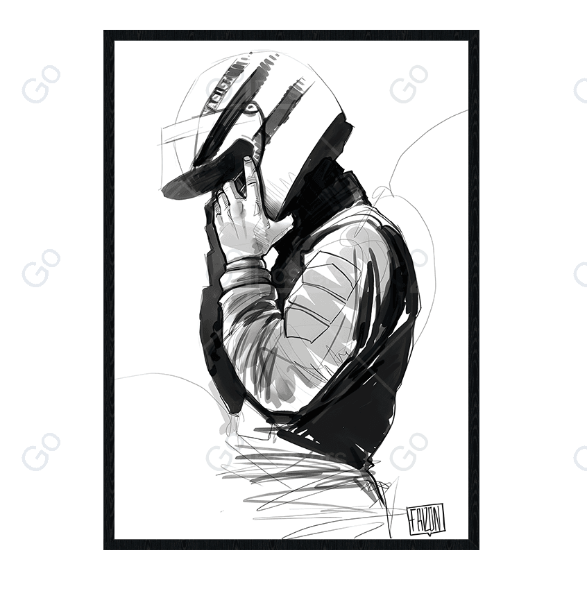 Ayrton Senna B&W Poster - Go4Posters