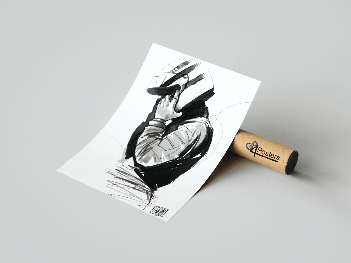 Ayrton Senna B&W Poster - Go4Posters