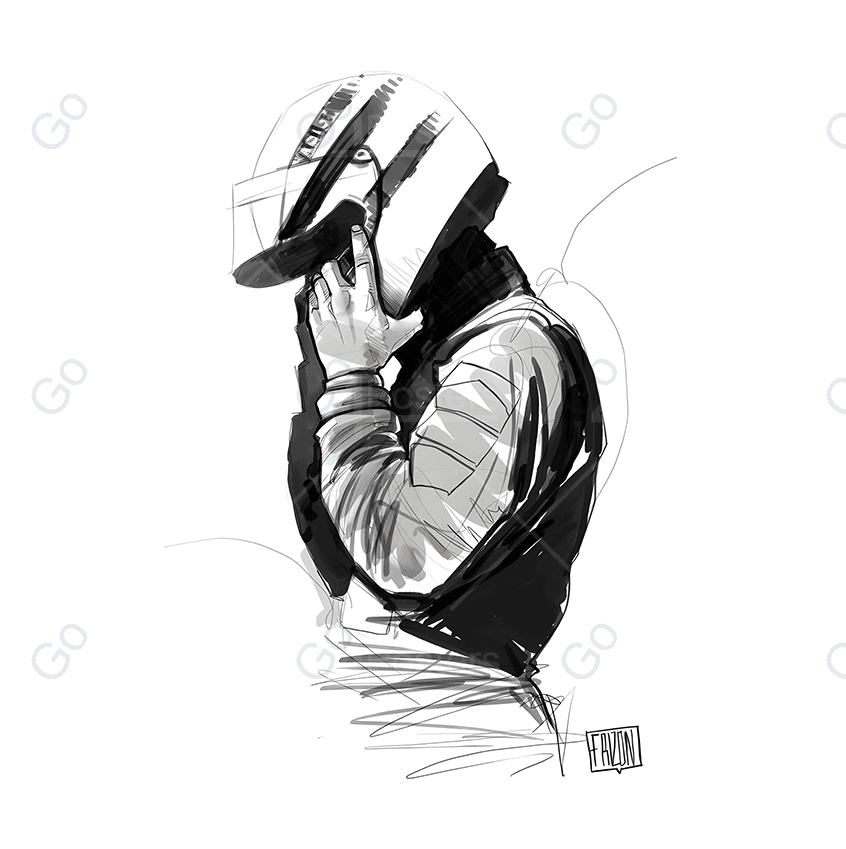Ayrton Senna B&W Poster - Go4Posters