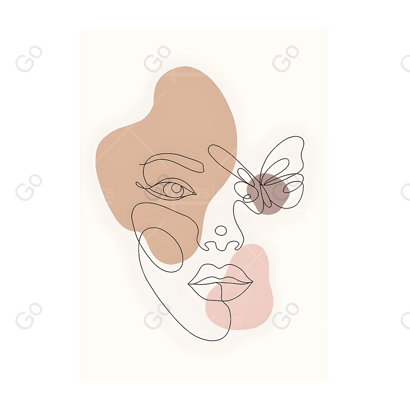 Minimal Beautiful Woman Line Art Style vo.1 - Go4Posters