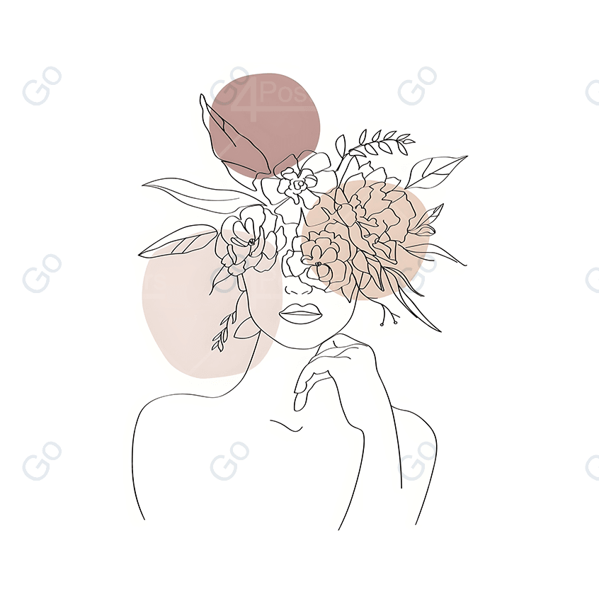 Minimal Beautiful Woman Line Art Style vo.4 - Go4Posters