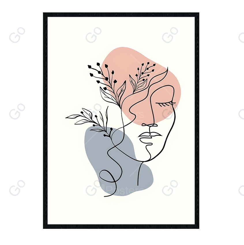 Minimal Beautiful Woman Line Art Style vo.7 - Go4Posters