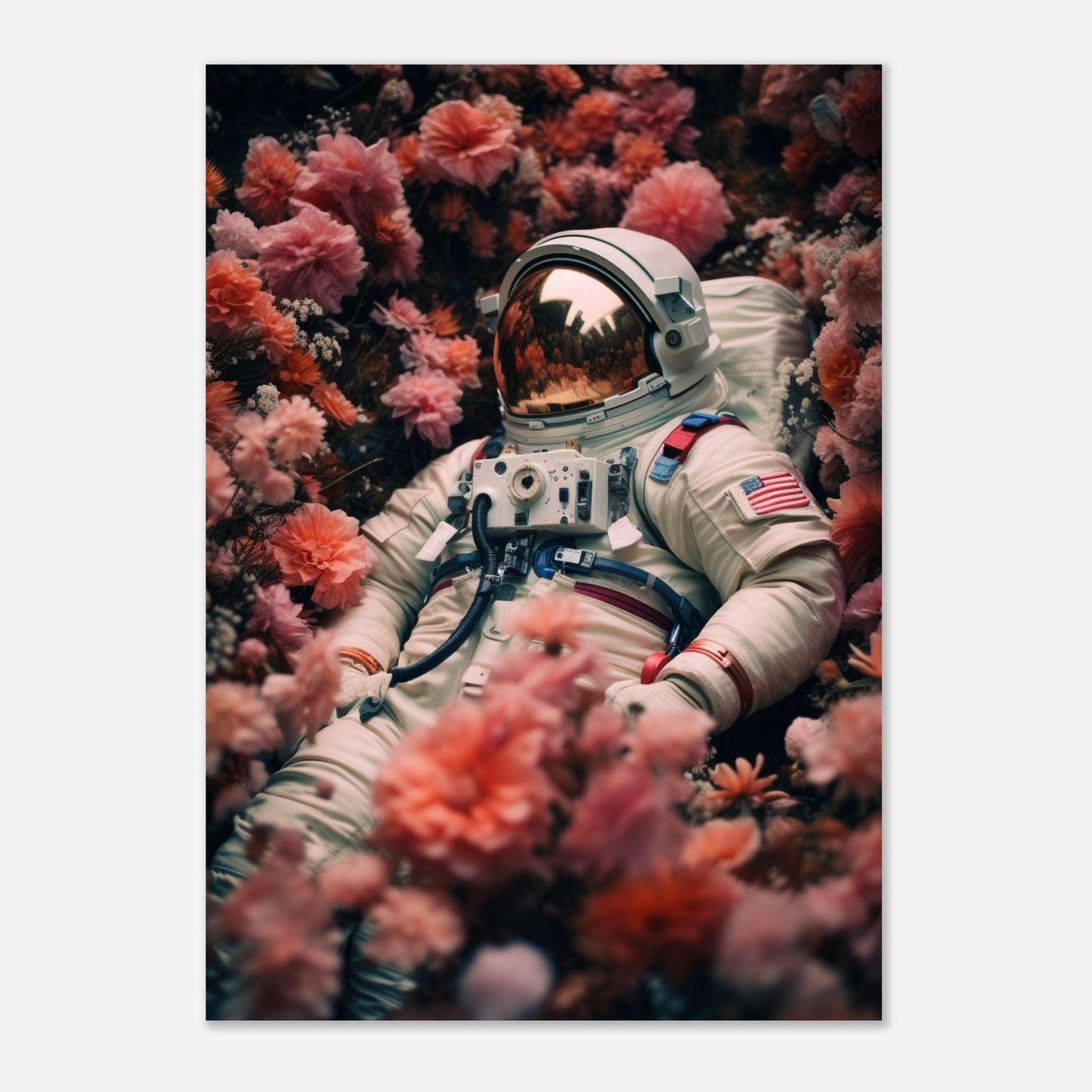 Astronaut Between The Flower Universe v.3 -Poster