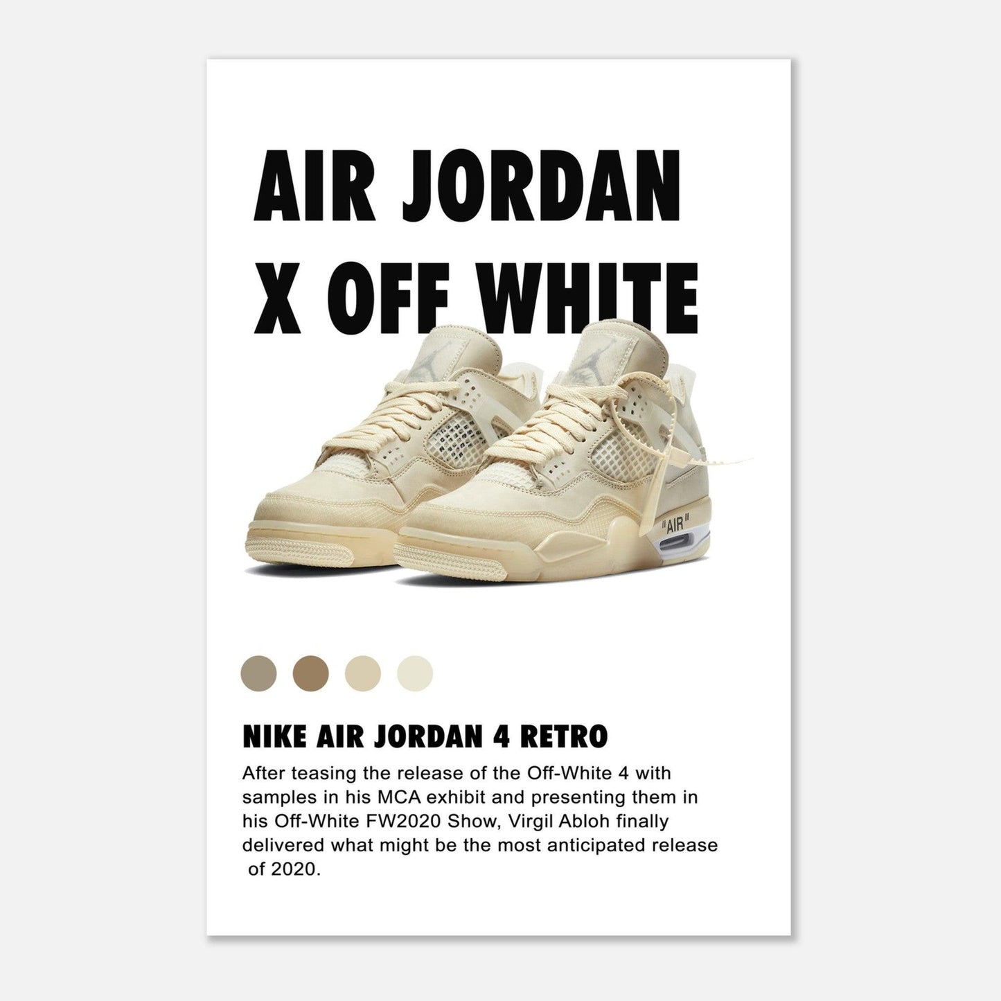 Nike Air Jordan 4 Retro X OFF WHITE -Poster