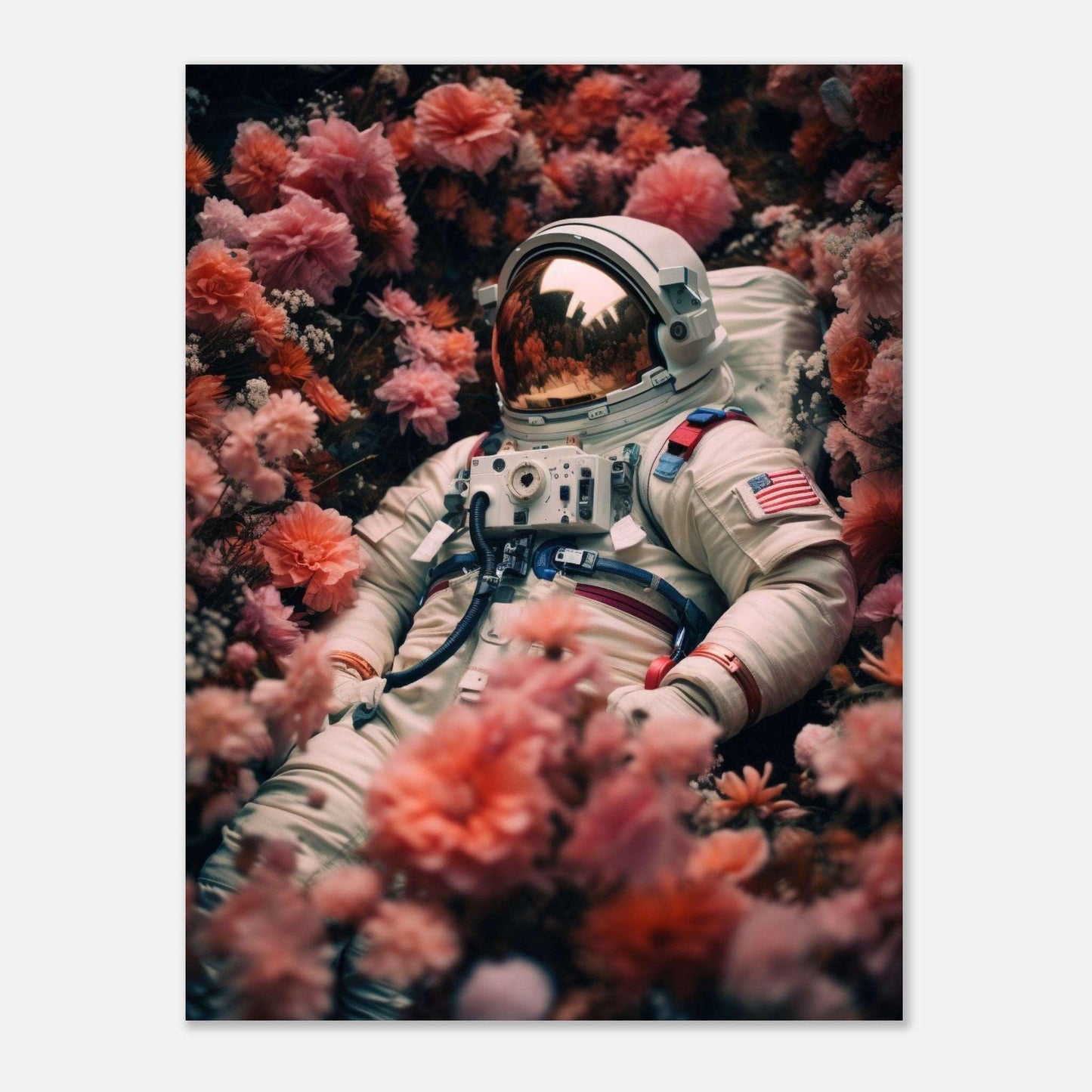 Astronaut Between The Flower Universe v.3 -Poster