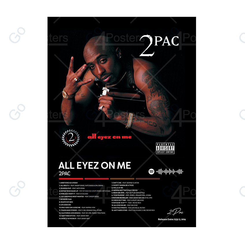 2Pac - All Eyez on Me Album Poster