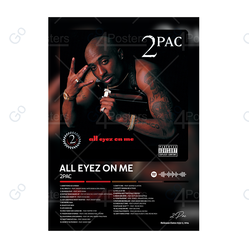 2Pac - All Eyez on Me Album Poster