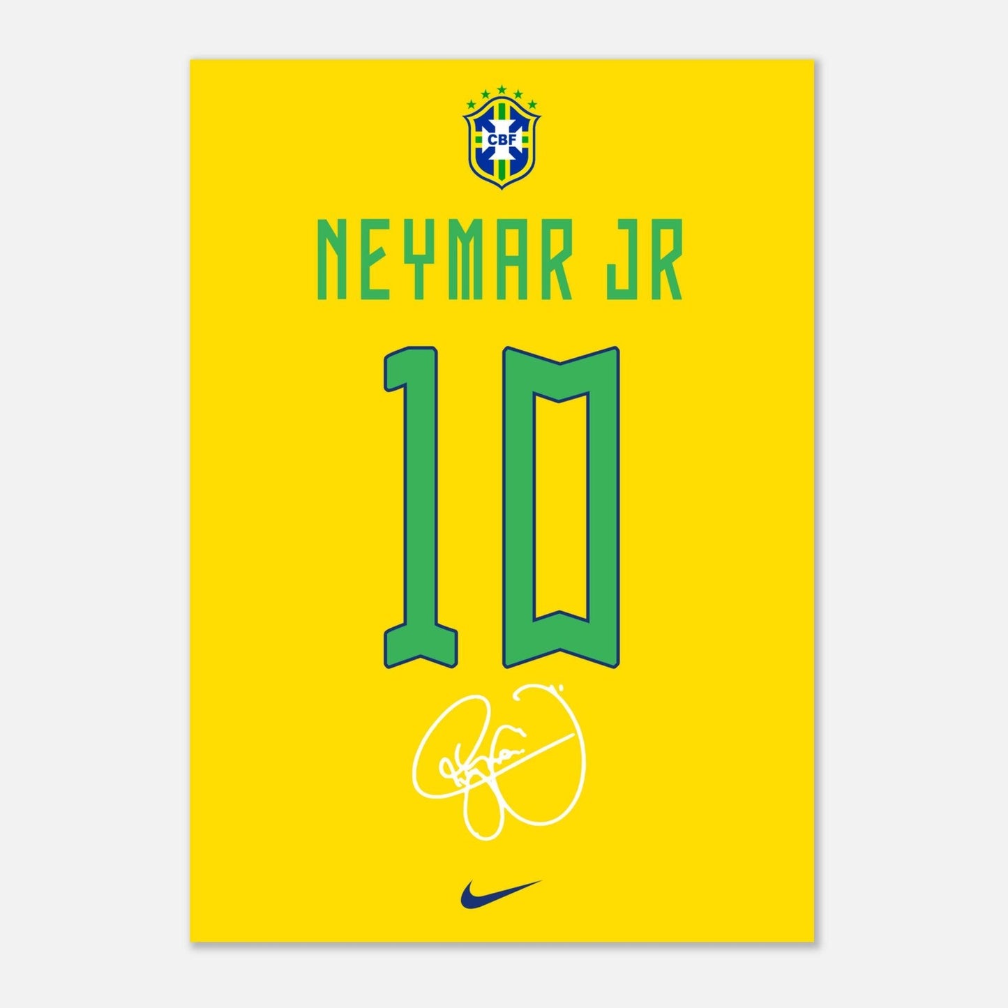 Neymar Jr Jersey Art, Brazil