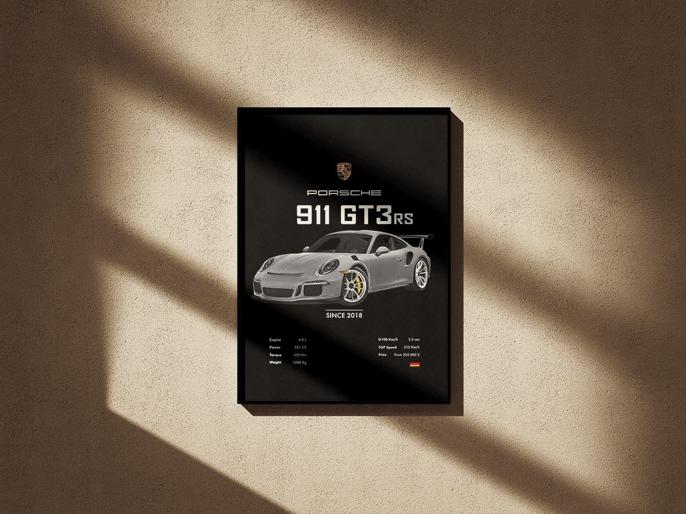 Porsche 911 GT3 RS Gray - Go4Posters