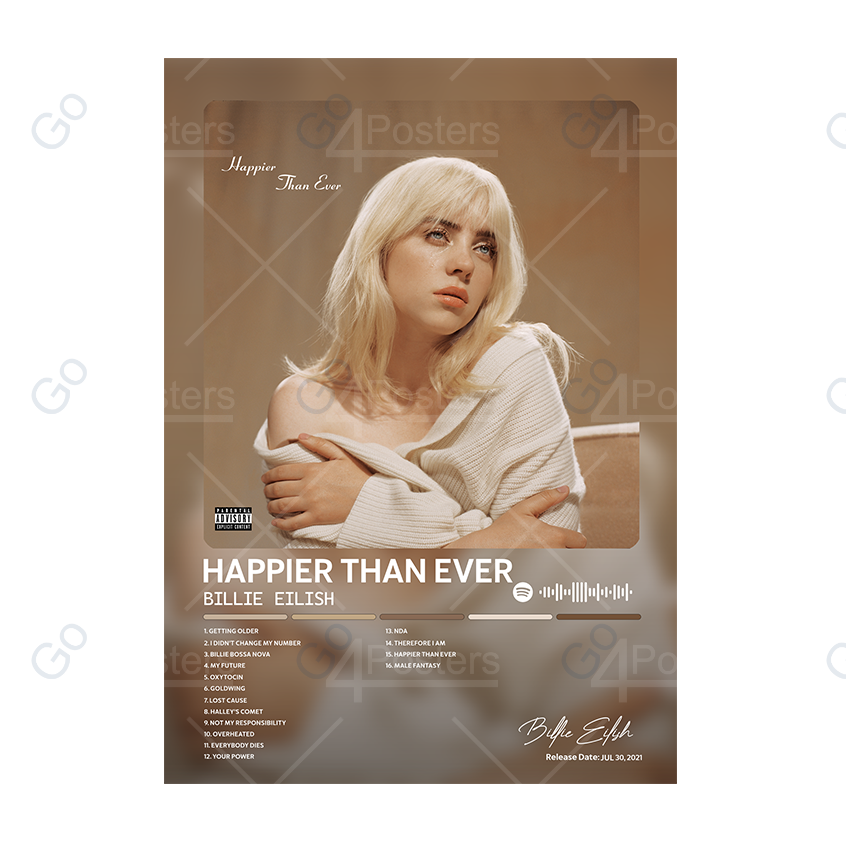 Billie Eilish - Happier Than Ever Album Poster