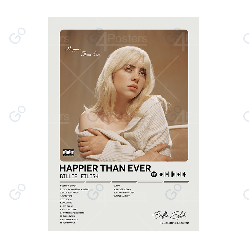 Billie Eilish - Happier Than Ever Album Poster