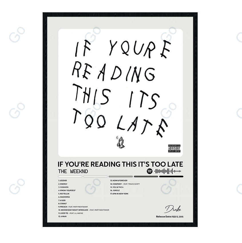 Drake - IF YOU'RE READING THIS IT'S TOO LATE Album Poster