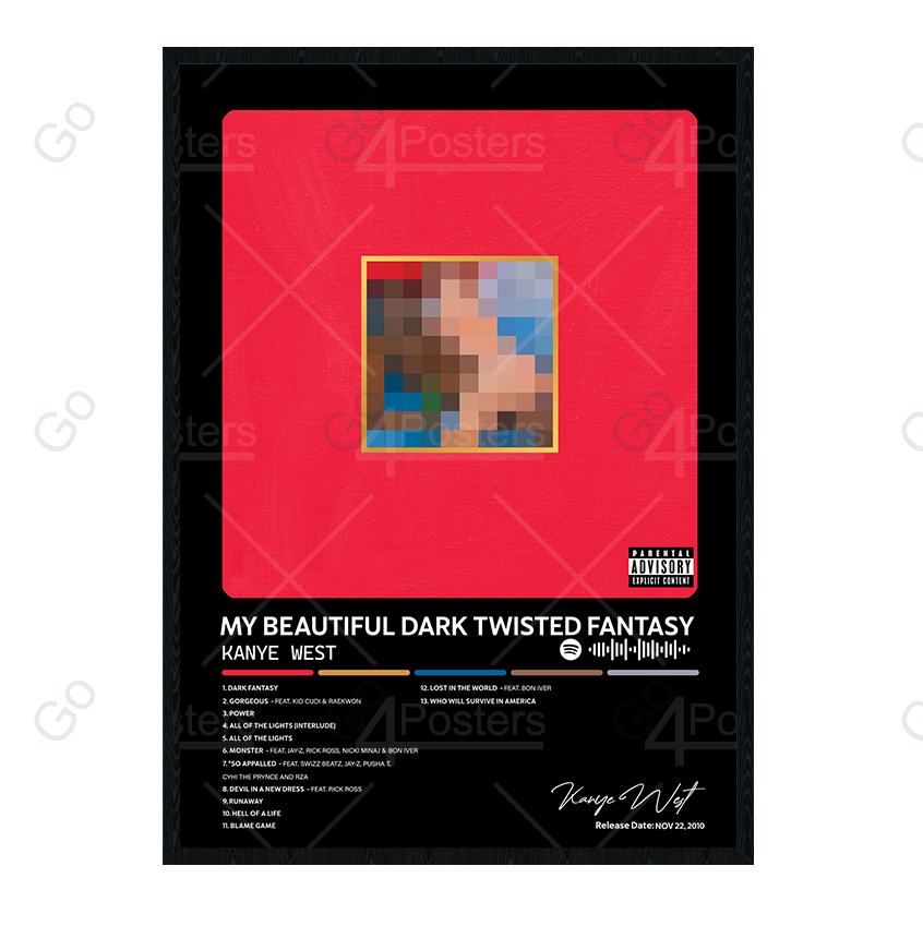 Kanye West - My Beautiful Dark Twisted Fantasy Album Poster