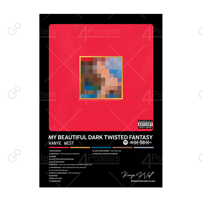 Kanye West - My Beautiful Dark Twisted Fantasy Album Poster