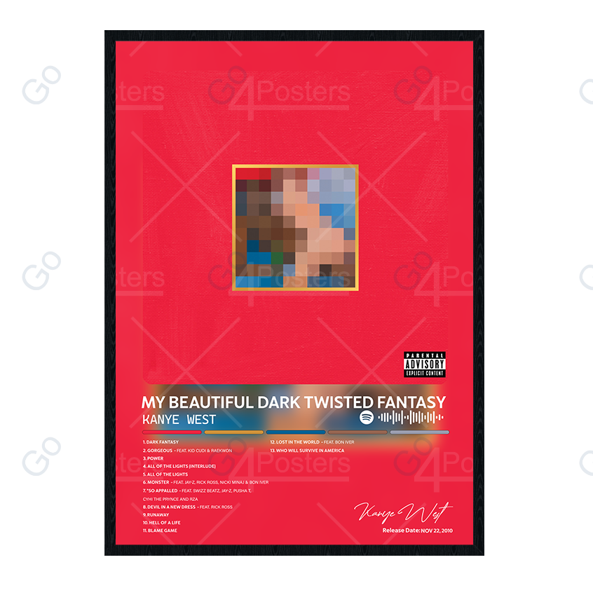 Kanye West - My Beautiful Dark Twisted Fantasy Album Poster