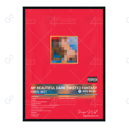 Kanye West - My Beautiful Dark Twisted Fantasy Album Poster