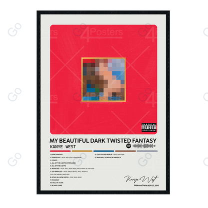 Kanye West - My Beautiful Dark Twisted Fantasy Album Poster