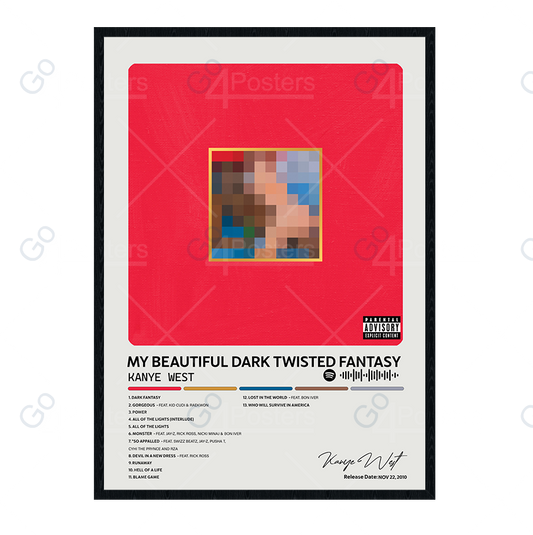 Kanye West - My Beautiful Dark Twisted Fantasy Album Poster