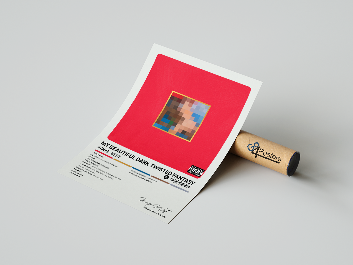 Kanye West - My Beautiful Dark Twisted Fantasy Album Poster