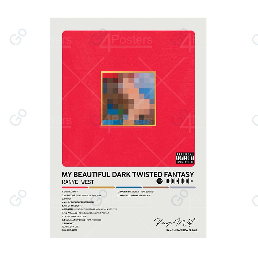 Kanye West - My Beautiful Dark Twisted Fantasy Album Poster