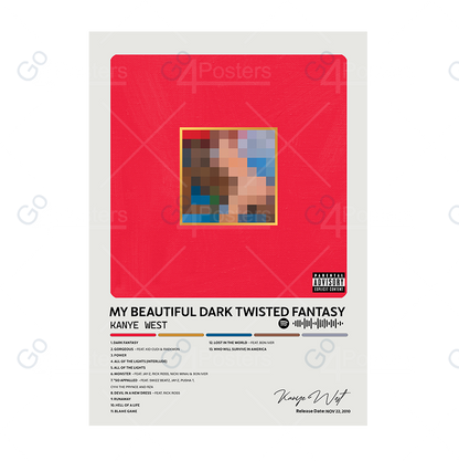 Kanye West - My Beautiful Dark Twisted Fantasy Album Poster