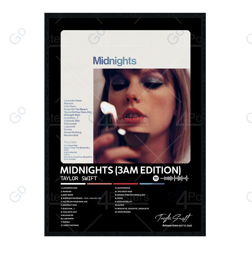 Taylor Swift - Midnights (3am Edition) Album Poster