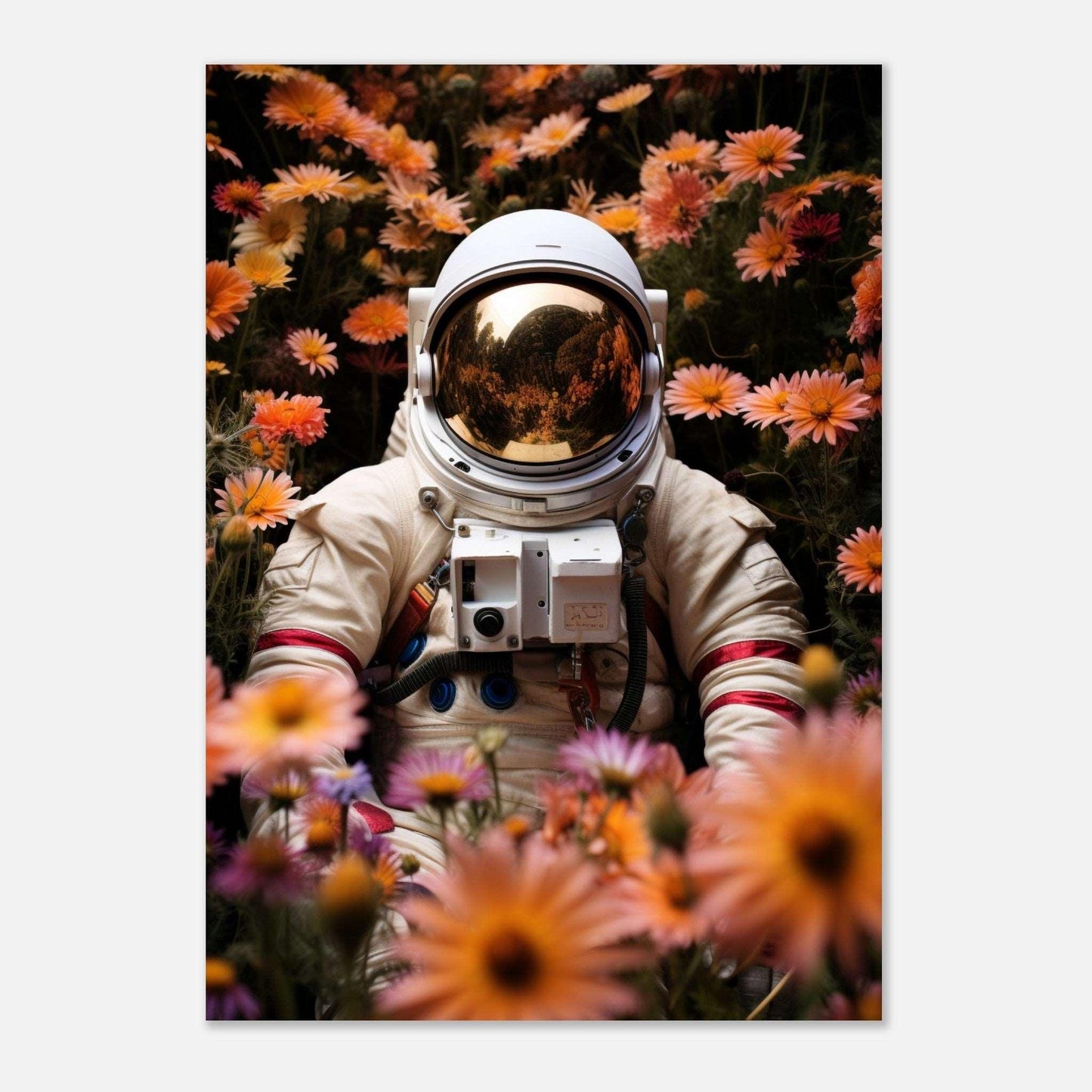 Astronaut Between The Flower Universe v.2 -Poster