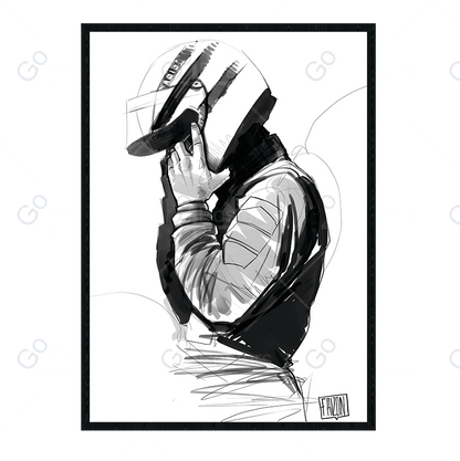 Ayrton Senna B&W Poster - Go4Posters