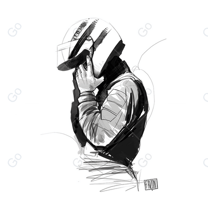 Ayrton Senna B&W Poster - Go4Posters