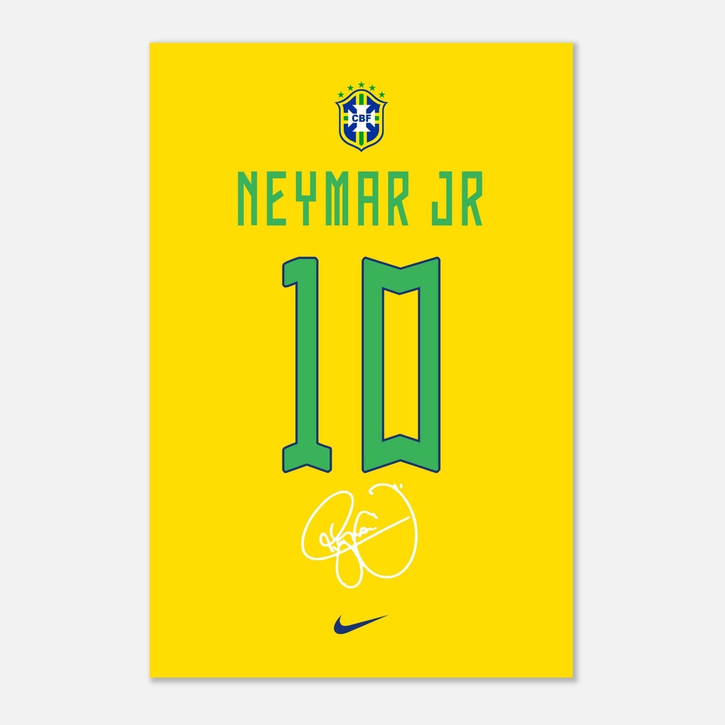 Neymar Jr Jersey Art, Brazil