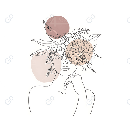 Minimal Beautiful Woman Line Art Style vo.4 - Go4Posters