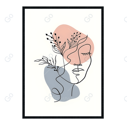 Minimal Beautiful Woman Line Art Style vo.7 - Go4Posters