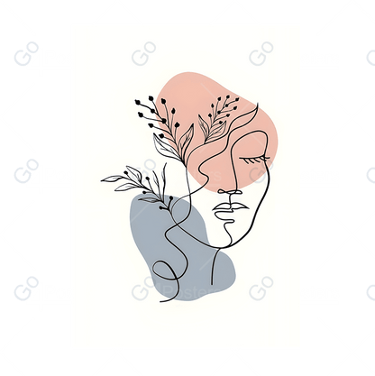 Minimal Beautiful Woman Line Art Style vo.7 - Go4Posters